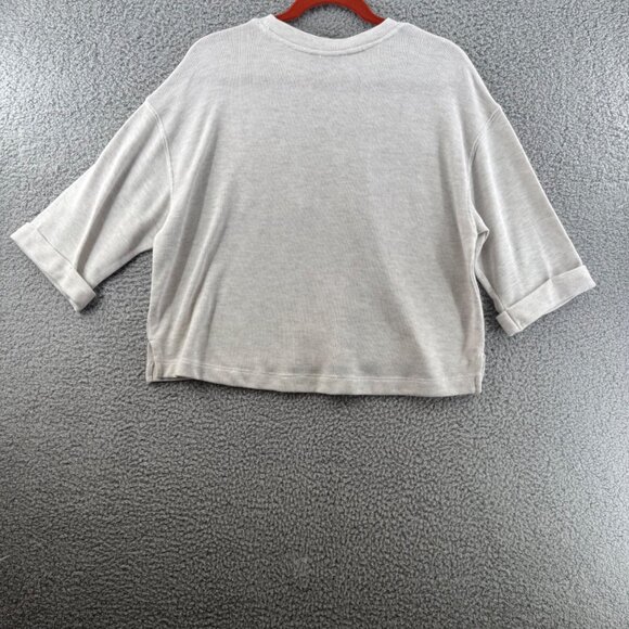 Gentle Fawn Top Breast Pocket Crop Sweater  Heather Bone Size XS - Picture 2 of 7